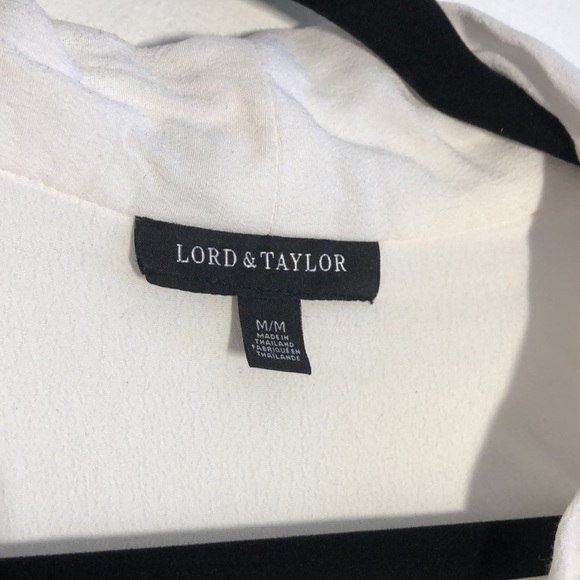 Lord & Taylor Womens Blouse White Size M See Through Vneck - Picture 3 of 6
